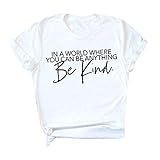 Bluse Damen Kurzarm Frauen Letter Print T-Shirt Rundhalsausschnitt Shirt T-Shirts Bluse...