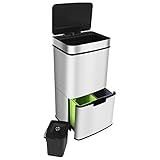Ribelli Edelstahl - Mülltrennsysteme mit 3+1 Fächer - Mülleimer mit Sensor -...