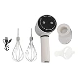 Kabelloser Handmixer, Elektrischer Handmixer aus Edelstahl, Doppelkopf, USB...