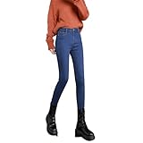 Fleece-gefütterte Jeans für Damen, hohe Taille, Skinny-Winterhose, Denim-Stretch,...