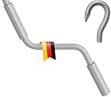 markiso Markisenkurbel 140 cm Grau – Kurbel für Markise mit Fleischerhaken –...