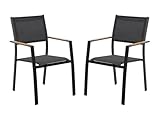 Vente-unique - Set mit 2 stapelbaren Gartensesseln aus Aluminium und Textilene ñ...