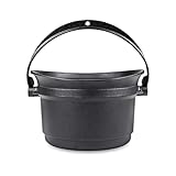 Dutch Oven, Gusseisentopf, TARAN Feuertopf aus Eisenguss, Made in Germany, Schwarz, 5.6 L...