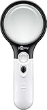 Goobay 41255 Beleuchtete Leselupe - Leichte Handleselupe mit LED Licht - Hohe...