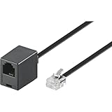 Goobay 68259 Modularanschlusskabel 3 Meter, Schwarz , RJ11/RJ14-Stecker (6P4C) auf...