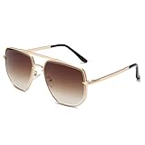 Long Keeper Sonnenbrille Herren Pilotenbrille - Retro Sonnenbrille Groß Unisex, 70er...
