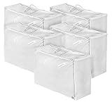 sleepling 196732 5er set Aufbewahrungstasche für Kopfkissen Bettdecken | Tragetasche...