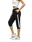 Bresdk Jogginghose Damen 3/4 Sporthose Kurz Sweathose Sommer Freizeit Hose mit...