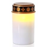 Homemory LED Grabkerze, 7cm x 12,5 cm, weiß IP44 Wasserdichtes Outdoor Flammenloses...