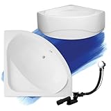BADLAND Badewanne Original Weiß Acryl Wanne Eckbadewanne STANDARD 140x140 KOMPLETTSET SET...