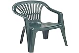 Monobloc stapelbarer Outdoor-Stuhl, niedrige Rückenlehne, 54 x 53 x 80 cm, Made in Italy,...