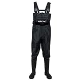Night Cat Wathose Herren Damen Frauen Wathose mit Stiefeln wasserdichte Atmungsaktive...
