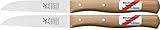 2 x Gemüsemesser, kleines Küchenmesser mit Holzgriff, Schälmesser, 8,5 cm Herder...