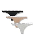 Calvin Klein 3 Pack Thong (Low-Rise) Stringtangas Damen, Mehrfarbig (Black/ Grey Heather /...