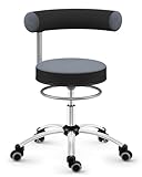 SANUS®-Gesundheitsstuhl | Rollhocker mit 360° Lehne, Fester Lehne, Sitzhöhe (42-51 cm),...