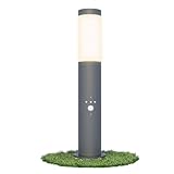 linovum BOSEA-B Stand Außenleuchte mit Bewegungsmelder anthrazit grau - Außen E27...