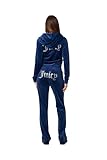 Juicy Couture Damen Velour Track Pant with Diamante Branding Lässige Hose, Blue Depths, M...
