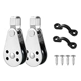 HUANGANG Kajak Kanus Anker Trolley Kits Edelstahl Seilzug Block mit Pad Auge und Schrauben...
