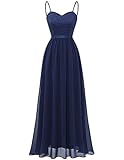 DRESSTELLS Abendkleider Elegant für Hochzeit Dunkelblau Festlich Ballkleid...
