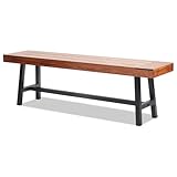 VEVOR Gartenbank, 160 cm Große Gartenbank aus Holz mit Metallbeinen für den...