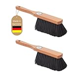 Novaliv 2X Mischung ROSSHAAR Handfeger Set Besen weiche Borsten - Mix Rosshaar Handfeger...