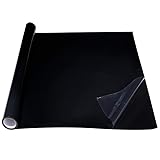 CiCixixi 2 Stück Aquarium Hintergrund, 40x200cm Schwarzer Aquarium Rückwandfolie Schwarz...