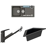 SCHOCK® Küchenspüle Formhaus D-150L Asphalt 100x50 cm – CRISTALITE® | Küchenarmatur...