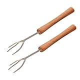 3 PAGEN® Pellkartoffelgabel mit Holzgriff für müheloses Schälen und Halten – perfekt...