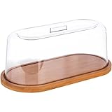 APS 826 Tablett mit Haube - Ovales Holztablett aus Bambus mit Abdeckhaube (28 x...