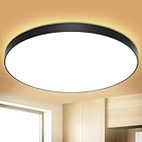 Deckenlampe LED Deckenleuchte Flach Lampe Decke Ø28cm 24W, 3000K, 2000LM, IP44 Wasserfest...