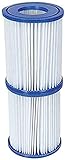 Bestway Flowclear Filterkartuschen Gr. II, Doppelpack, Blau, 10,6 x 13,6 cm (4.2 in. x 5.4...