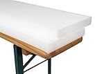 TexDeko 2er Set Bierbank Auflage Schaumstoffpolster 170x23x4cm (kurz) |...