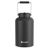 Luxgola Isolierter Wasserkrug mit Strohhalm-Deckel und Griff, 3,6 l, Edelstahl, große...
