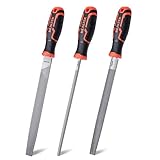 REALTEK Feilenset Metall 3tlg. inkl. Flachstumpfeile, Halbrundfeile, Rundfeile, 200mm,...