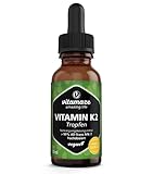 Vitamin K2 Tropfen hochdosiert & vegan 200 mcg Vitamin K2 flüssig pro Tagesdosis, 50 ml...