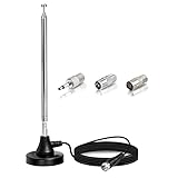 Bingfu DAB UKW Radioantenne Digitale Teleskopantenne für den Innenbereich mit Magnetfuß...