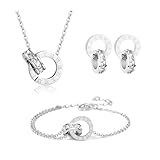RPAEOY Schmuckset für Damen und Mädchen Zirkonia Edelstahl Römische Ziffern...