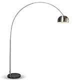 Qazqa - Moderne Bogenlampe Stahl I Silber I nickel matt verstellbar - Grande I...