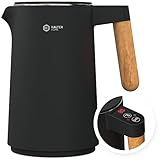 BALTER Edelstahl Wasserkocher mit Temperatureinstellung, 45°C-100°C, Doppelwand, BPA...