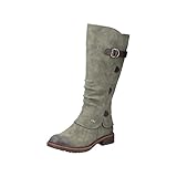 Rieker Damen 94775 Mode-Stiefel, grün, 43 EU