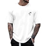 Herren Casual Fashion Loose 3D Coconut Print Rundhals Kurzarm T-Shirt Einfache Uhr Herren...
