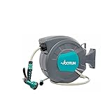Schlauchtrommel 20+2m Schlauchaufroller Gartenschlauch 1/2”Schlauch 180° Schwenkbar...