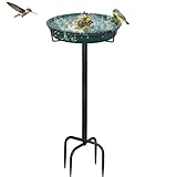 Giyiprpi Vogeltränke Vogelbad Futter Schale Wasserstelle Stehend, Vogelbad Garten für...