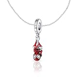 ANGYAOZ Red Charm Anhänger, Charms Anhänger Silber für Armbänder, Silber...