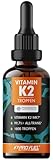 Vitamin K2 Tropfen hochdosiert 1800x (50ml) - 200 µg Vitamin K2 MK7, Pharmaquinone®...