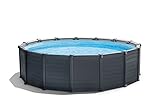 Intex Frame Pool Set Graphit Ø 478 x 124 cm, Pool, Sandfilter, Abdeckplane,...