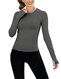 IECCP Langarm Sportshirt Gym Oberteil Schnell Trocknende Atmungsaktive Fitness...