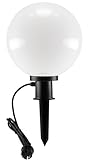ChiliTec Kugelleuchte Gartenlampe 20cm mit Erdspieß für Aussen IP44 1,5m Kabel...