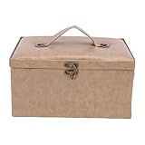 HEEPDD Nähkorb aus Holz, Nähset-Aufbewahrungsbox mit Abnehmbarem Tablett für Tragbares...