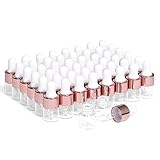 50 Pack Mini Pipettenflasche,1ml Transparente Glasflasche mit Tropfpipette,für...